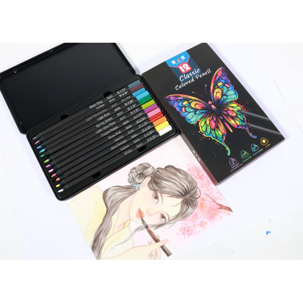 H&B Oliebaserede Farveblyanter 12-stk. - Classic