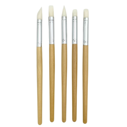 Silikonepenselst m. Trskaft - 5-Pak