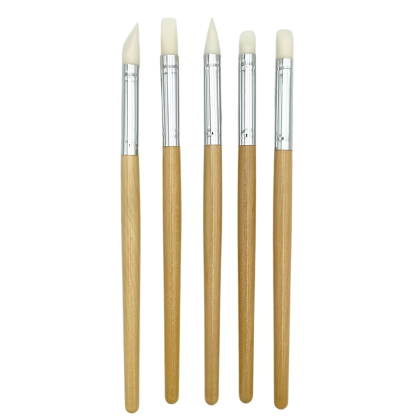 Silikonepenselst m. Trskaft - 5-Pak