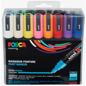 POSCA PC-5M 1,8 - 2,5 mm (16-pak)