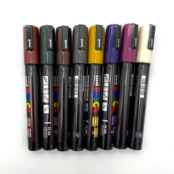 POSCA PC-5M 1,8 - 2,5 mm (Dybe Farver) 8-Pak
