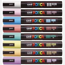 Posca Soft 8 Colors PC-5M 1,8 - 2,5 mm (8 stk)