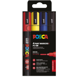 POSCA PC-5M 1,8-2,5mm 4-Pak Basisfarver