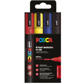 POSCA PC-5M 1,8-2,5mm 4-Pak Basisfarver