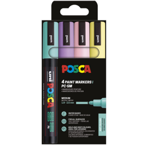POSCA PC-5M 1,8-2,5mm 4-Pak Soft Colors