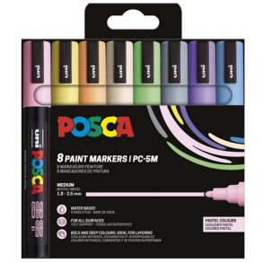 POSCA PC-5M   1,8 - 2,5 mm (Pastel) (8 stk)
