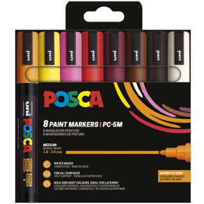 POSCA PC-5M  1,8 - 2,5 mm (Varm) (8 stk)