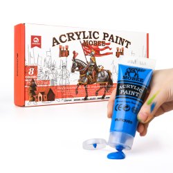 Mobee Akrylmalingst 75 ml. Klassiske Farver - 8-Pak
