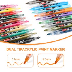 Mobee - Dobbeltendede Akryltuscher 20-Pak