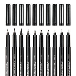 Mobee - Sorte Kalligrafipenne 10-Pak