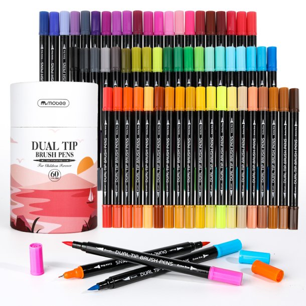 Mobee - 60-Pak Dual Tip Brushpens