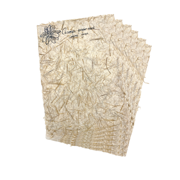 Hndlavet Gampi papir med Cogon grs 90G - 6-pak