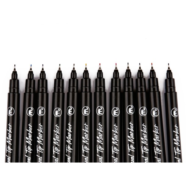 Mobee - Dobbeltendet Marker Fine &amp; Extra Fine 12-Pak