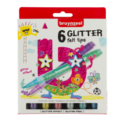 Glitter Filtspids Tuscher, 6-pak