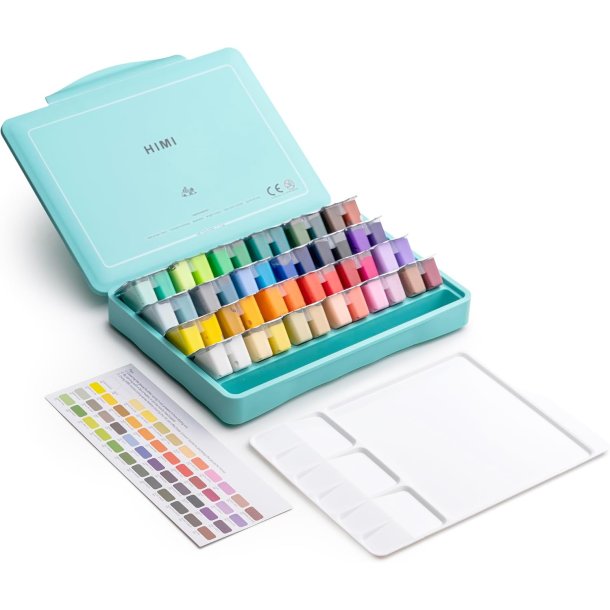 HIMI Twin Cup Jelly Gouache - 48 Farver, Green Case