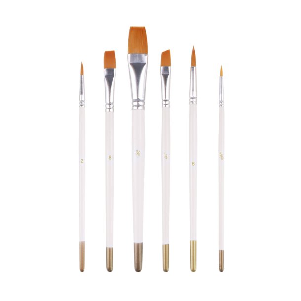 Artist Brushes Penselst 6-Pak - Hvid/Guld