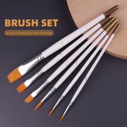 Artist Brushes Penselst 6-Pak - Hvid/Guld