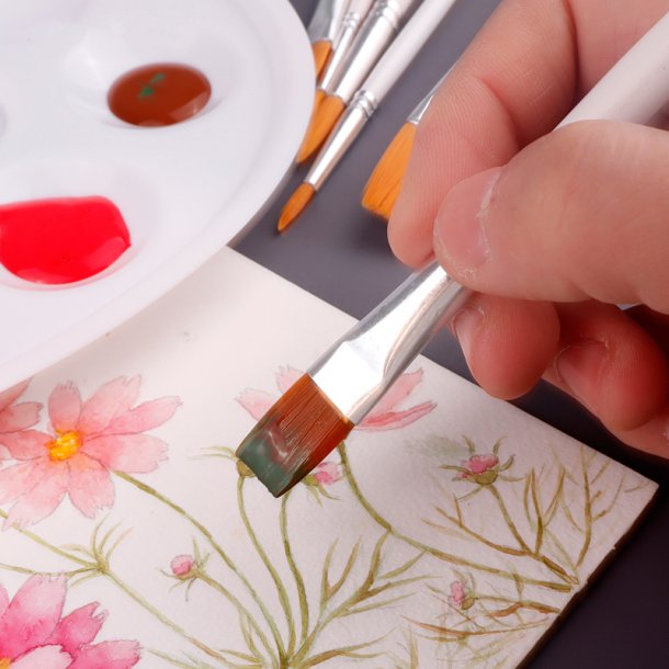 Artist Brushes Penselst 6-Pak - Hvid/Guld