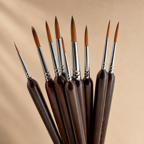 Roholt Studio Kunstnerpensels�t 10-Pak - Runde Detaljepensler