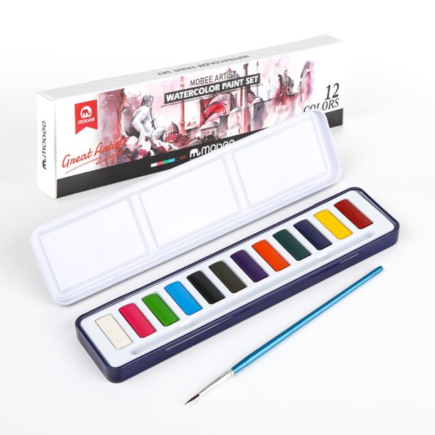 Mobee Akvarelst i Metaletui - 12-Pak