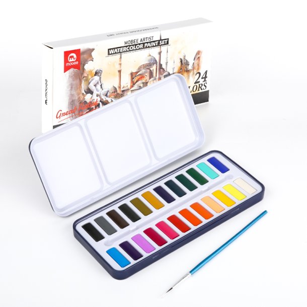 Mobee Akvarelst i Metaletui - 24-Pak