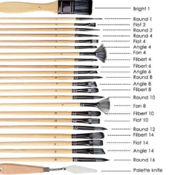 Penselst i foldeetui m. naturskaft - 24-pak