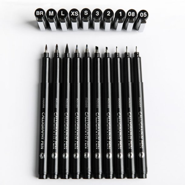 Mobee - Sorte Kalligrafipenne 10-Pak