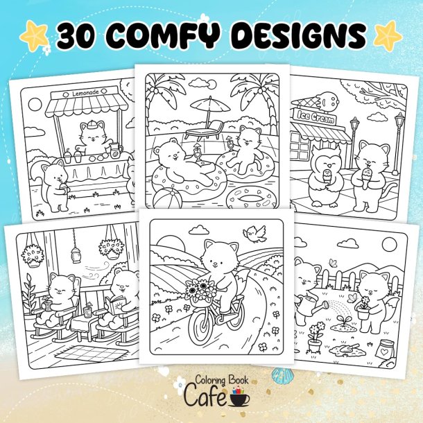 Comfy Summer - Sd og Hyggelig Malebog