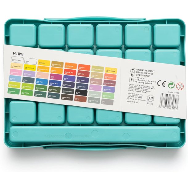 HIMI Twin Cup Jelly Gouache - 48 Farver, Green Case