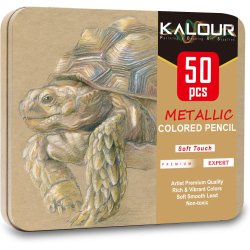KALOUR � 50 stk. metalliske farveblyanter med intens glans - 50-stk.