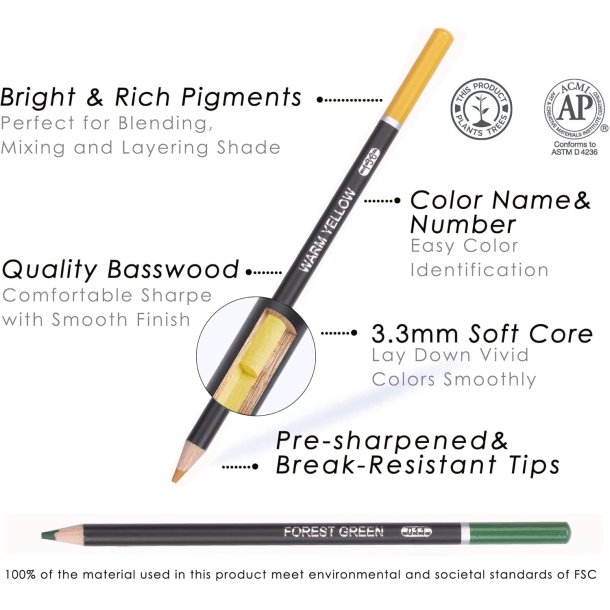 KALOUR Premium farveblyanter Rund - 72-stk.