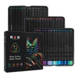 H&B Black Edition Oliebaserede Farveblyanter i Metalske - 72-stk.