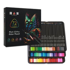 H&B Black Edition Oliebaserede Farveblyanter i Metalske - 72-stk.