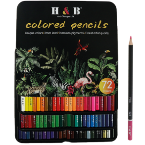 H&B Oliebaserede Farveblyanter i Metalske - 72-stk.