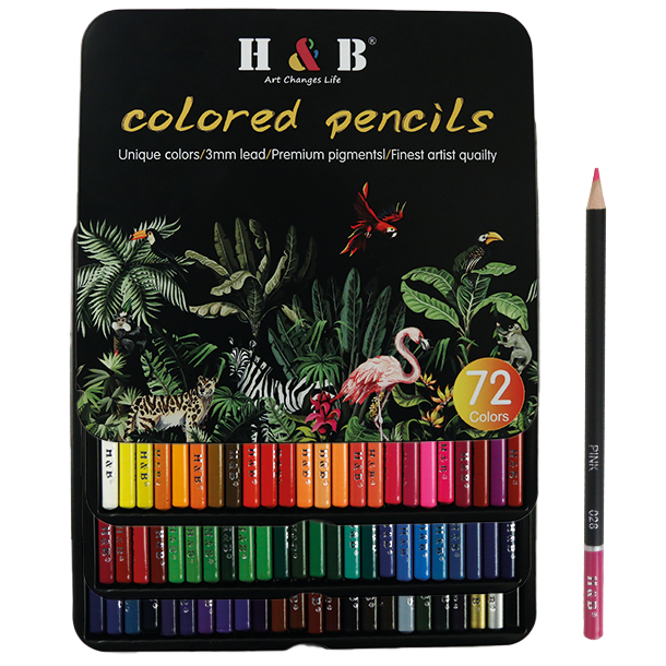 H&B Oliebaserede Farveblyanter i Metalske - 72-stk.