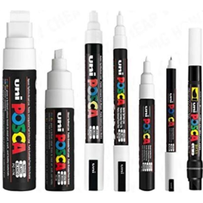 POSCA Hvid 7-pen sortiment