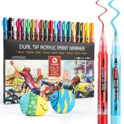 Mobee - Dobbeltendede Akryltuscher 20-Pak