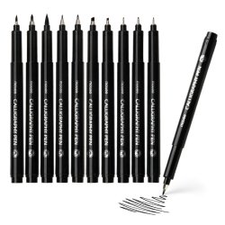 Mobee - Sorte Kalligrafipenne 10-Pak