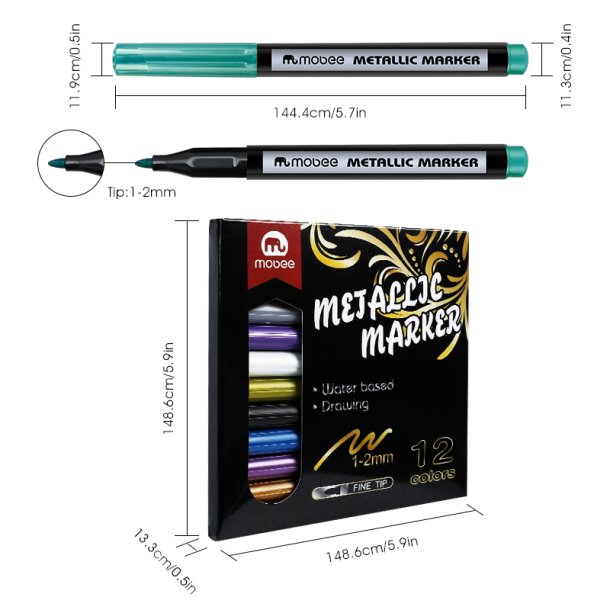 Mobee - Metallic Markers 12-Pak