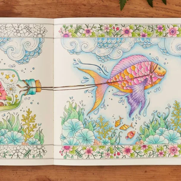 Johanna Basford Malebogspakke - 120 Vandbaserede twinmarkers + Gelly Roll 