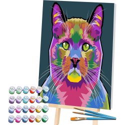 Cat paint by numbers 40 x 30cm