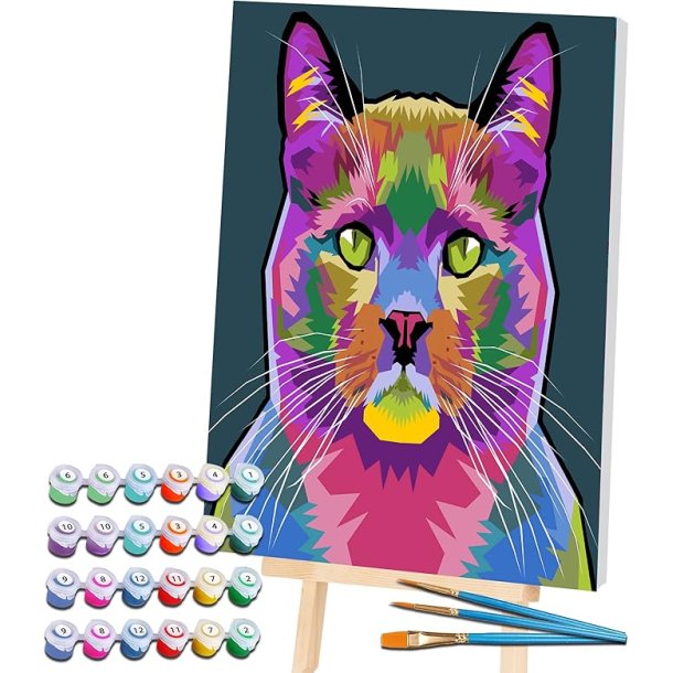 Cat paint by numbers 40 x 30cm