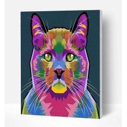 Cat paint by numbers 40 x 30cm
