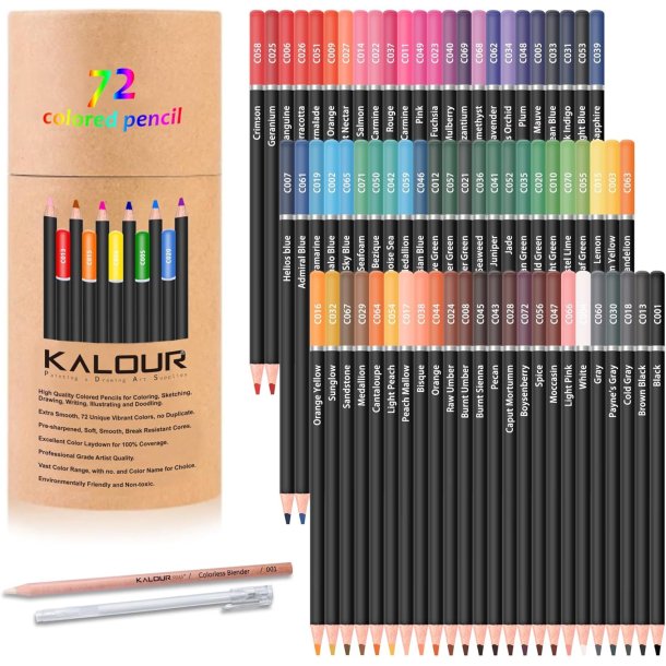 KALOUR Premium farveblyanter Rund - 72-stk.