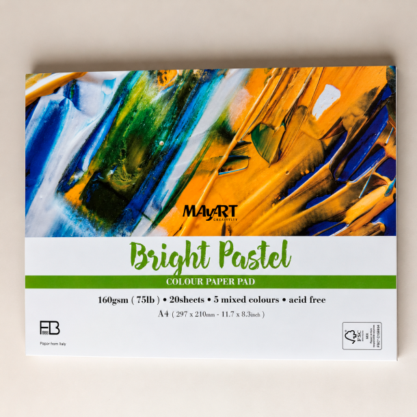 MayArt Bright Pastel Paper - 20 ark, 5 farver