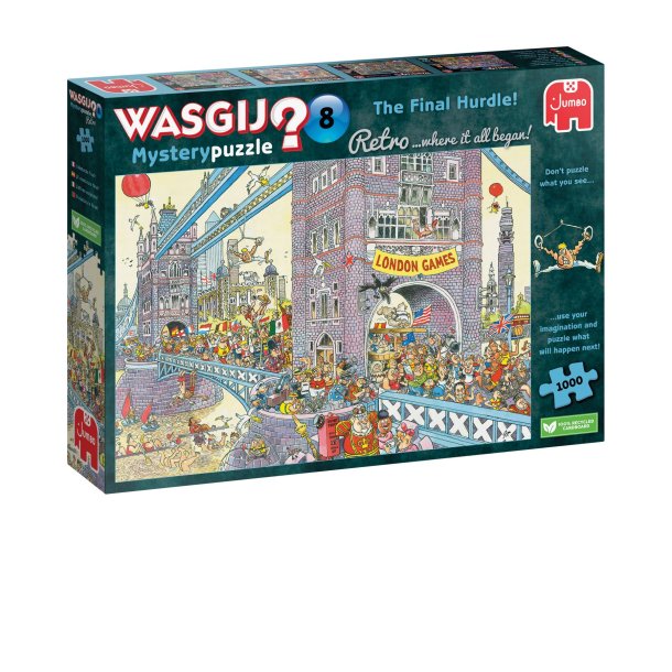 SRTILBUD Puslespil "Wasgij Retro, Mystery 8, The Final Hurdle" 1000 Brikker