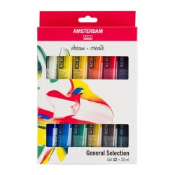 Amsterdam Akrylmaling, General Selection, 12x20 ML.