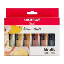Amsterdam Akrylmaling, Metallic, 6x20 ML.