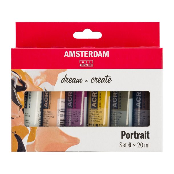 Amsterdam Akrylmaling, Portrait, 6x20 ML.