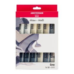 Amsterdam Akrylmaling, Grey, 12x20 ML.